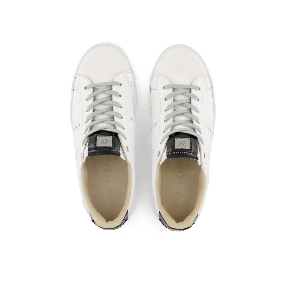 RUBIROSA White Leather Lace Up Low Top Sneakers Made in Italy EU 38 - Picture 3 of 5